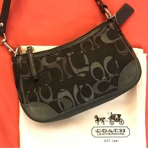Coach Black and Gray Signature Wristlet